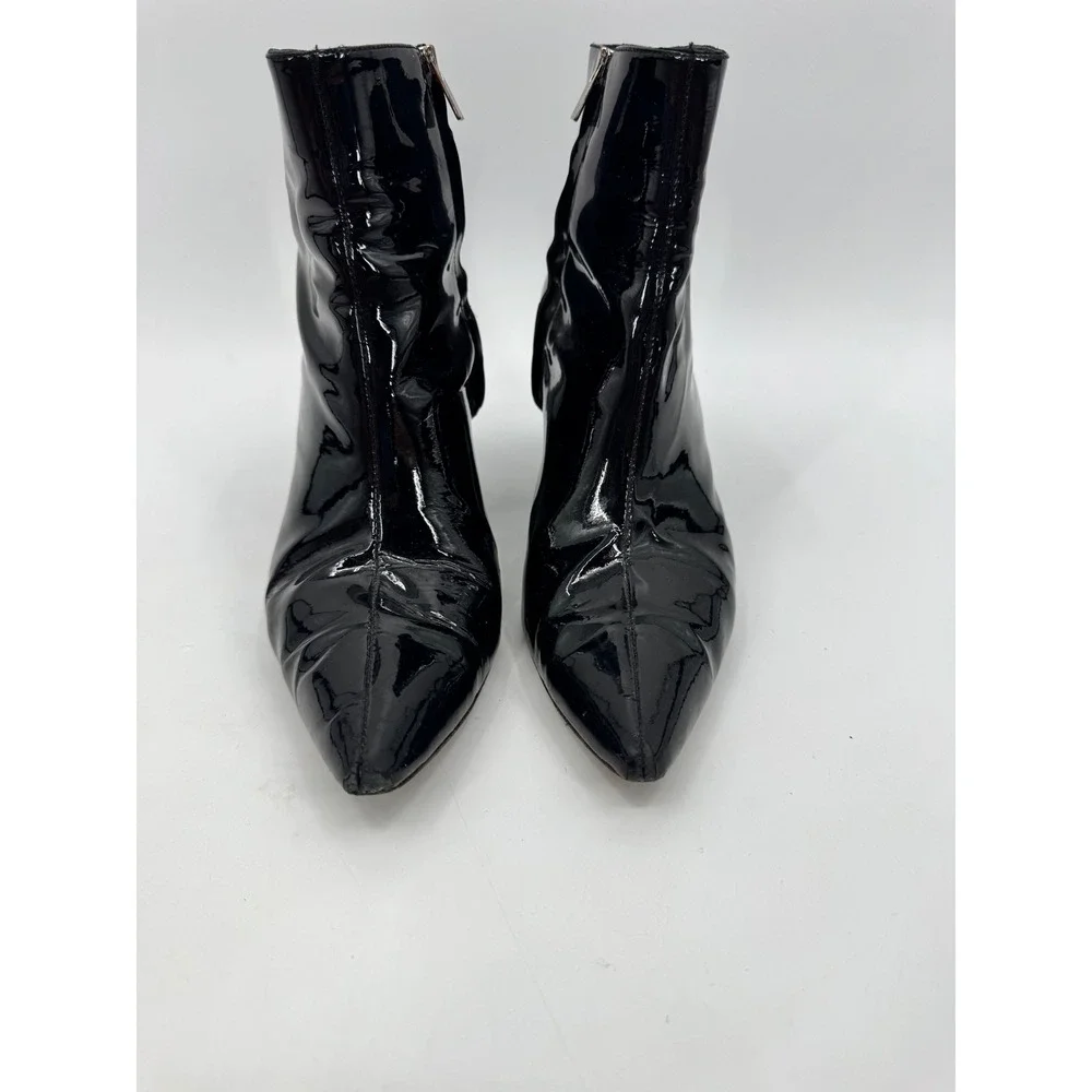 Anine Bing Ankle Boots Women Size 10 Black Pointed Toe Block Heel